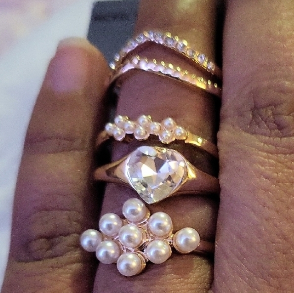 Nordstrom Jewelry - Elegant Gold and White Ring Collection